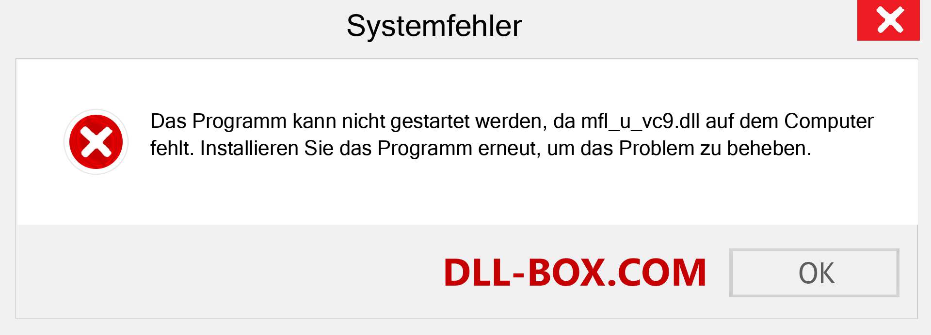 mfl_u_vc9.dll-Datei fehlt?. Download für Windows 7, 8, 10 - Fix mfl_u_vc9 dll Missing Error unter Windows, Fotos, Bildern